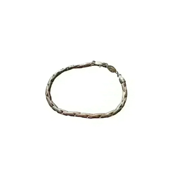 Liz Claiborne Signed Silver TonedMetal Snake Chain Bracelet - Picture 1 of 3